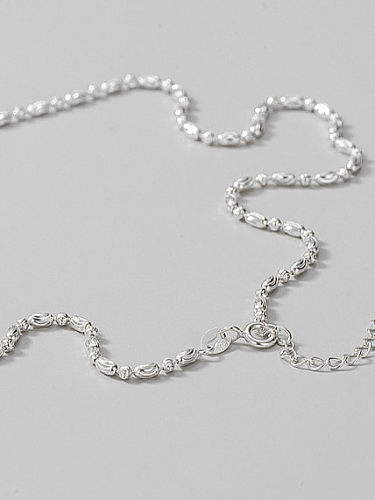 925 Sterling Silver Round Minimalist Link Necklace