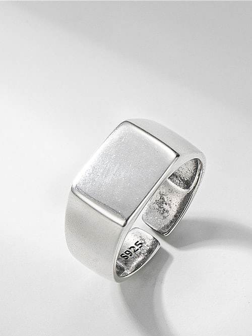 925 Sterling Silver Geometric Vintage Band Ring