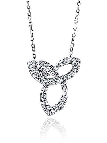 925 Sterling Silver High Carbon Diamond Flower Dainty Necklace