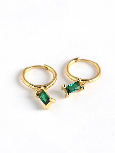 925 Sterling Silver Cubic Zirconia Multi Color Geometric Minimalist Huggie Earring