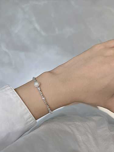 925 Sterling Silver Freshwater Pearl Dainty Beaded Bracelet
