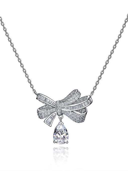 925 Sterling Silver High Carbon Diamond Water Drop Dainty Necklace