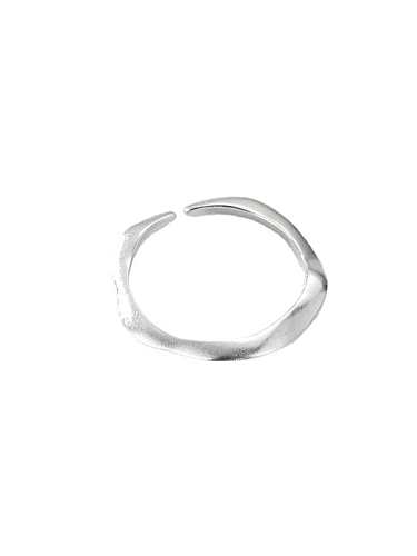 Anel de banda minimalista irregular de prata esterlina 925