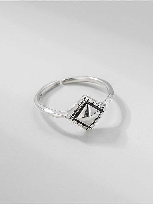 925 Sterling Silver Geometric Vintage Band Ring