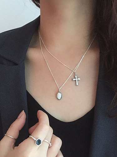 Collier minimaliste géométrique en argent sterling 925