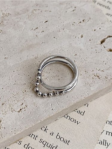 Stapelbarer Ring mit geometrischem Trend aus 925er Sterlingsilber