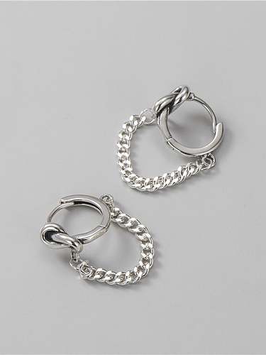 925 Sterling Silver Tassel Vintage Huggie Earring