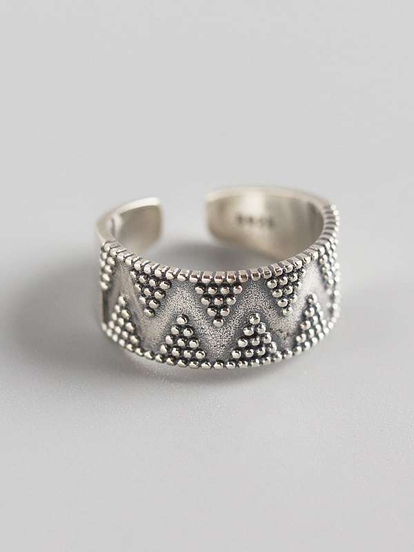 925 Sterling Silver Geometric Trend Band Ring