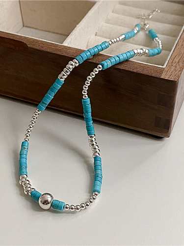 925 Sterling Silver Turquoise Trend Beaded Necklace