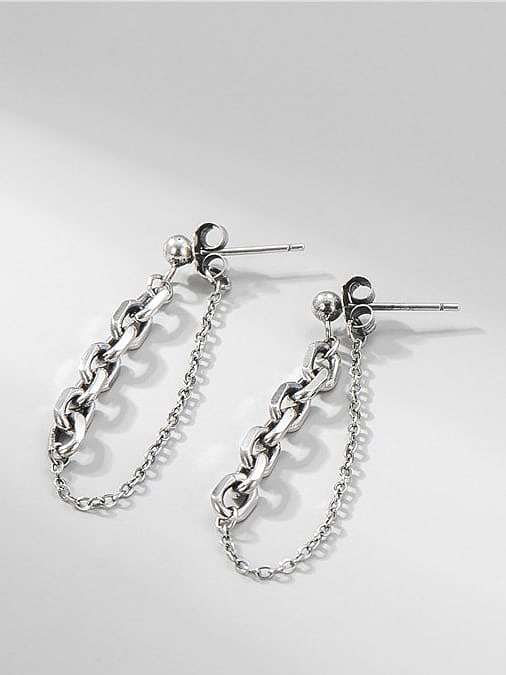925 Sterling Silver Tassel Vintage Threader Earring