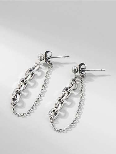 925 Sterling Silver Tassel Vintage Threader Earring