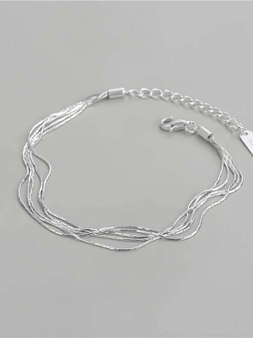 925 Sterling Silver Minimalist Multilayer Chain Bracelet
