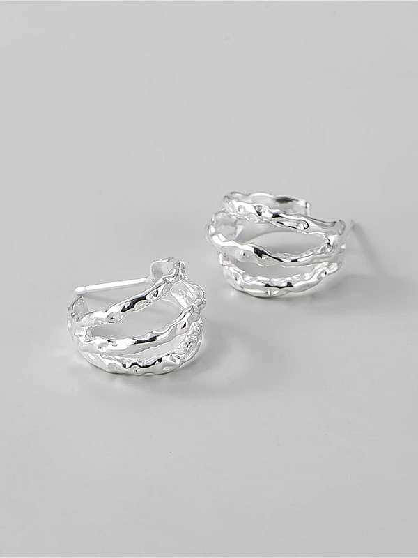 925 Sterling Silver Geometric Minimalist Multi-layer Stud Earring