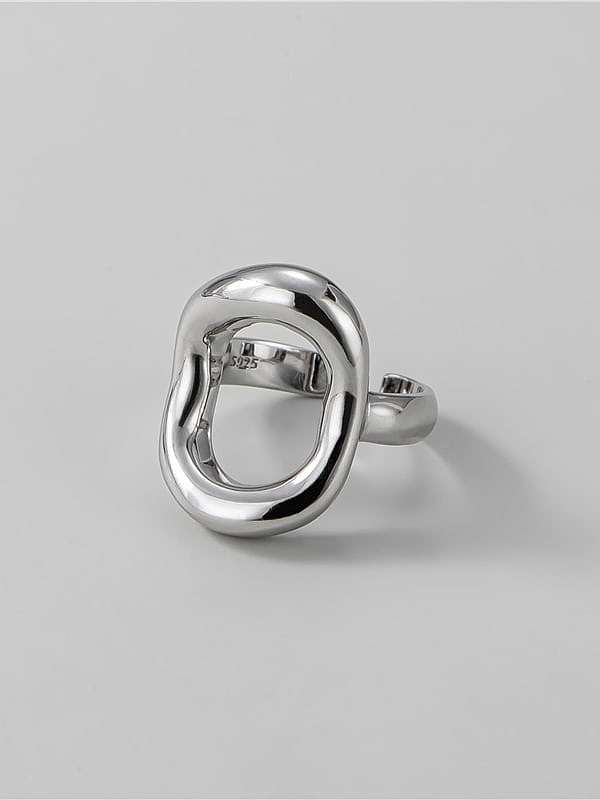 925 Sterling Silver Hollow Geometric Minimalist Band Ring