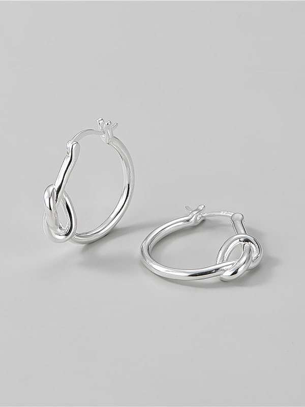 925 Sterling Silver Round Knot Minimalist Stud Earring