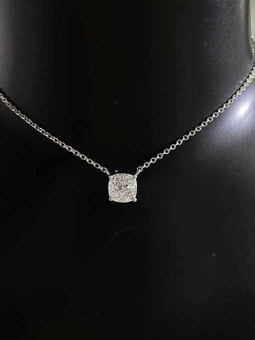 925 Sterling Silver High Carbon Diamond Geometric Dainty Necklace