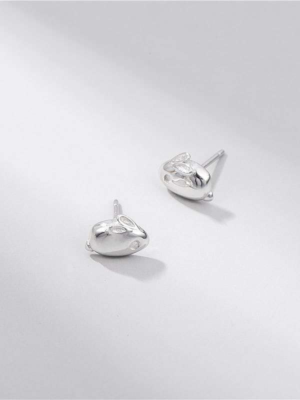 925 Sterling Silver Rabbit Minimalist Stud Earring
