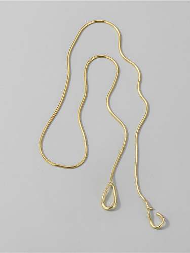 Collar de cadena de hueso de serpiente minimalista de plata de ley 925