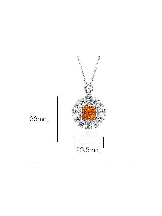 925 Sterling Silver High Carbon Diamond Flower Luxury Necklace
