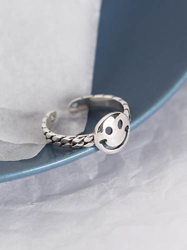 925 Sterling Silver Face Trend Band Ring