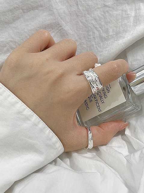 925 Sterling Silver Irregular Vintage Band Ring