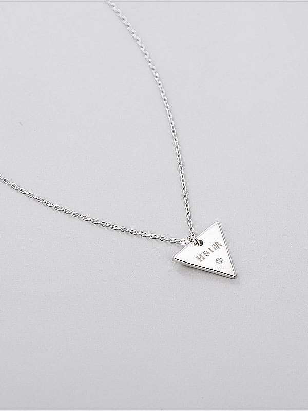 Collar minimalista de triángulo de plata de ley 925