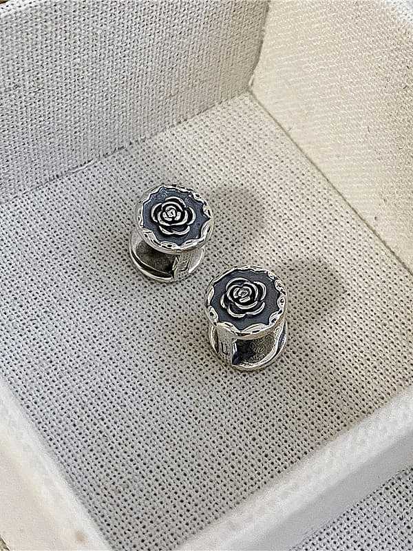 925 Sterling Silver Flower Vintage Stud Earring