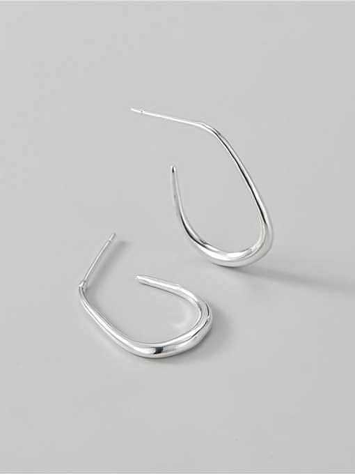925 Sterling Silver Geometric Minimalist U-Shaped Stud Earring