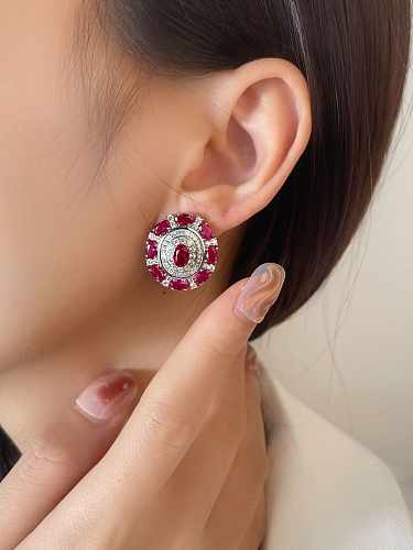 Boucles d'oreilles de luxe géométriques en argent sterling 925 avec diamants à haute teneur en carbone