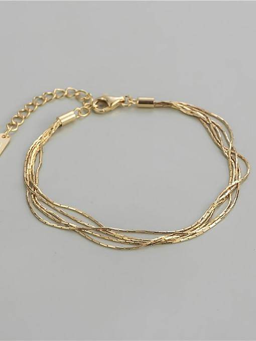 Bracelet chaîne multicouche minimaliste en argent sterling 925