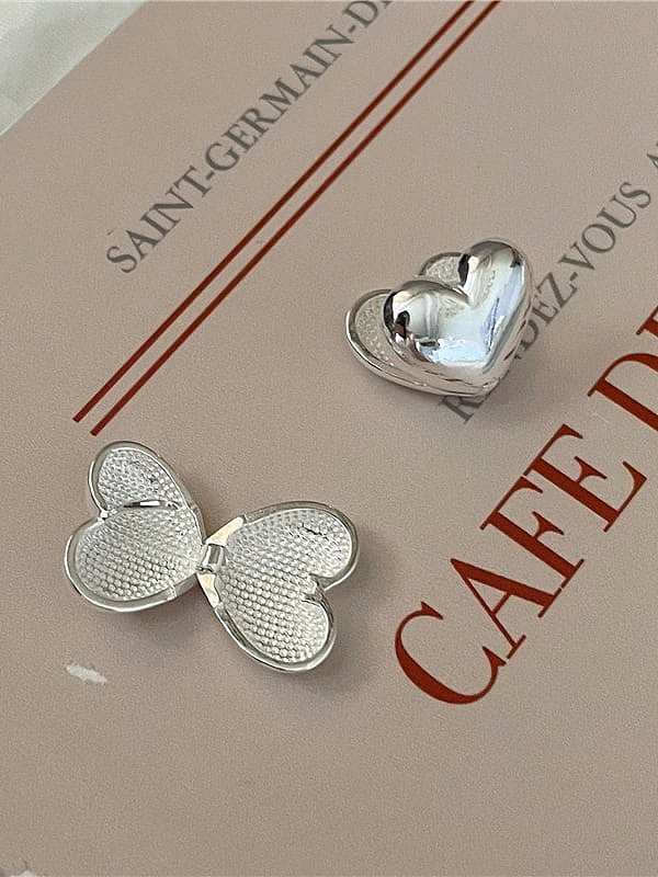 925 Sterling Silver Heart Cute Huggie Earring