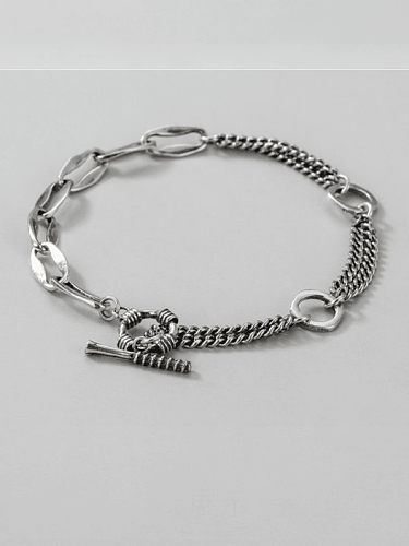 925 Sterling Silver Irregular Vintage Strand Bracelet