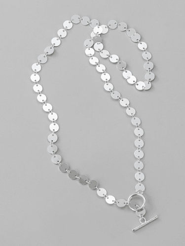 Collier minimaliste rond lisse en argent sterling 925