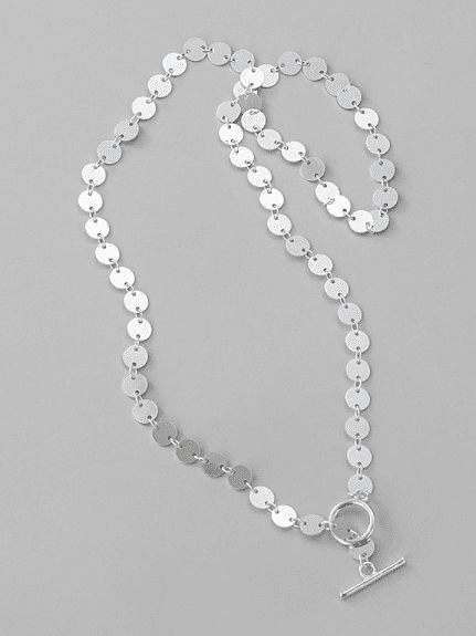 Glatte runde minimalistische Halskette aus 925er Sterlingsilber