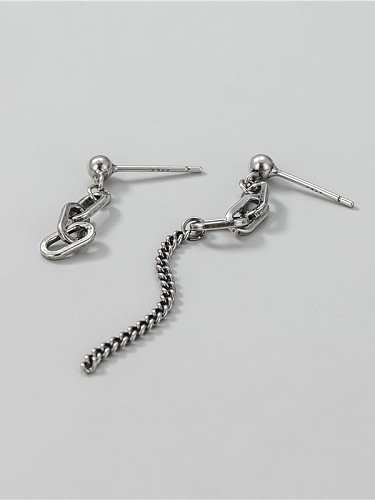 925 Sterling Silver Asymmetrical tassel Trend Threader Earring