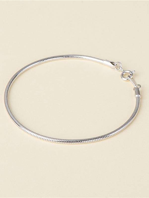 Unregelmäßiges, minimalistisches Schlangenknochen-Kettenglied-Armband aus 925er Sterlingsilber