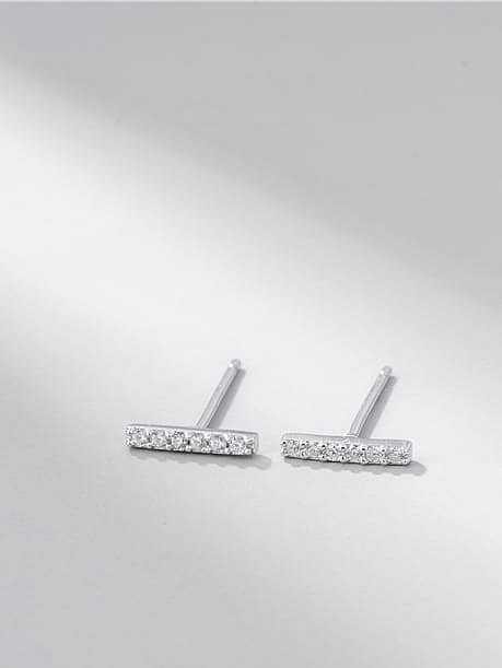 925 Sterling Silver Cubic Zirconia Geometric Minimalist Stud Earring
