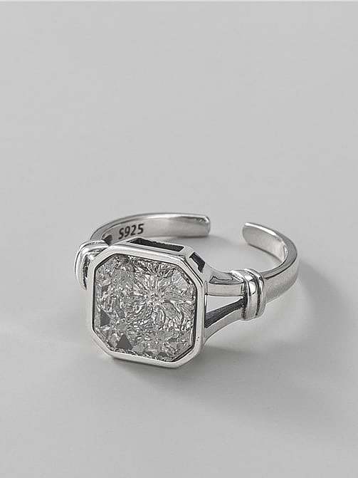 925 Sterling Silver Cubic Zirconia Geometric Vintage Band Ring