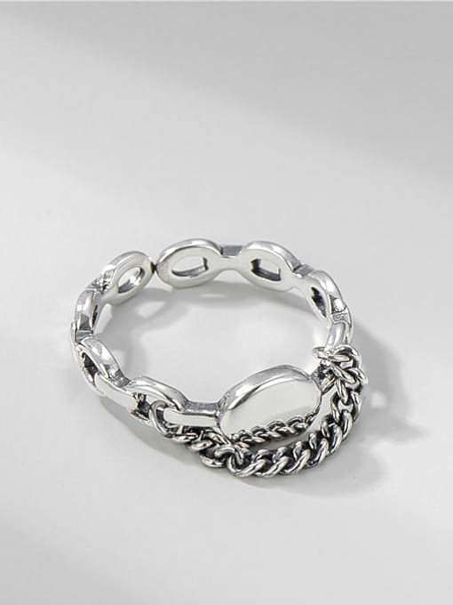 925 الفضة الاسترليني غير النظامية خمر سلسلة شرابة خاتم تكويم