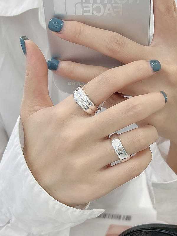 925 Sterling Silver Geometric Trend Band Ring