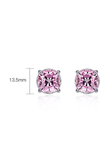 925 Sterling Silver High Carbon Diamond Geometric Luxury Stud Earring