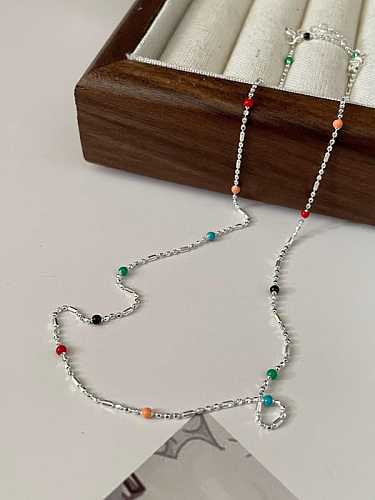925 Sterling Silver bead Dainty Necklace