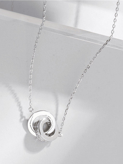 925 Sterling Silber Zirkonia weiße runde minimalistische Halskette