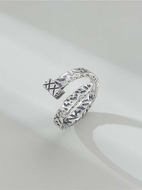 925 Sterling Silver Irregular Nail Vintage Band Ring