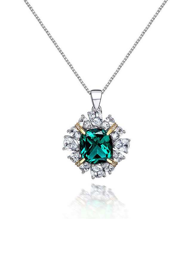 Collar de lujo de flor de diamante de alto carbono de plata de ley 925