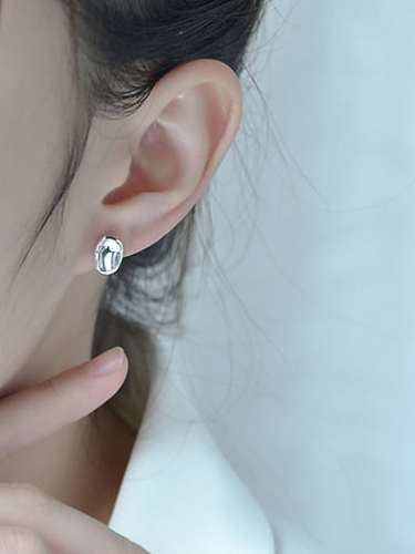 Boucle d'oreille Huggie minimaliste géométrique en argent sterling 925