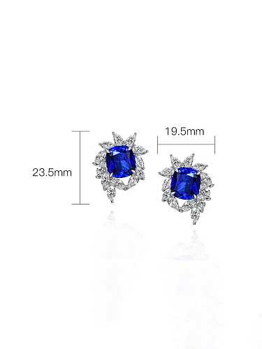 925 Sterling Silver High Carbon Diamond Geometric Luxury Stud Earring