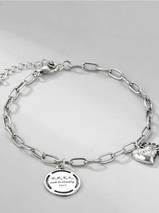 Bracelet minimaliste coeur en argent sterling 925