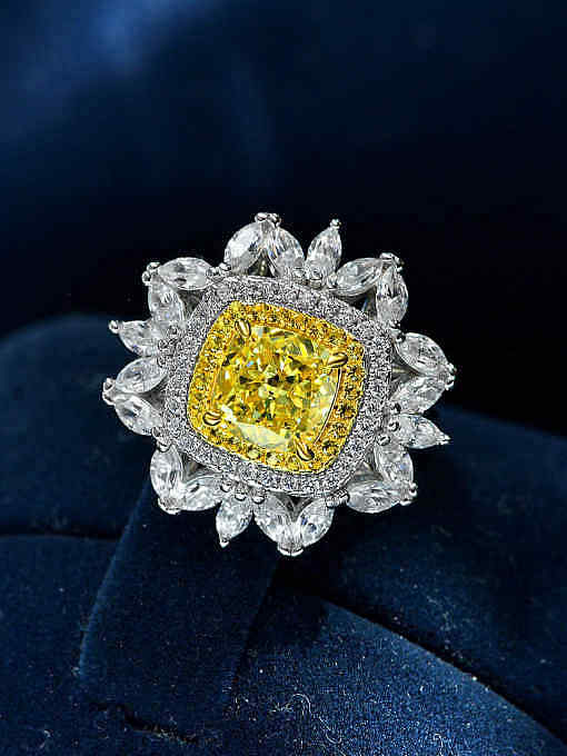 Luxusring aus 925er Sterlingsilber mit Diamanten und Diamanten
