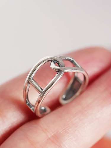 Bague minimaliste géométrique en argent sterling 925